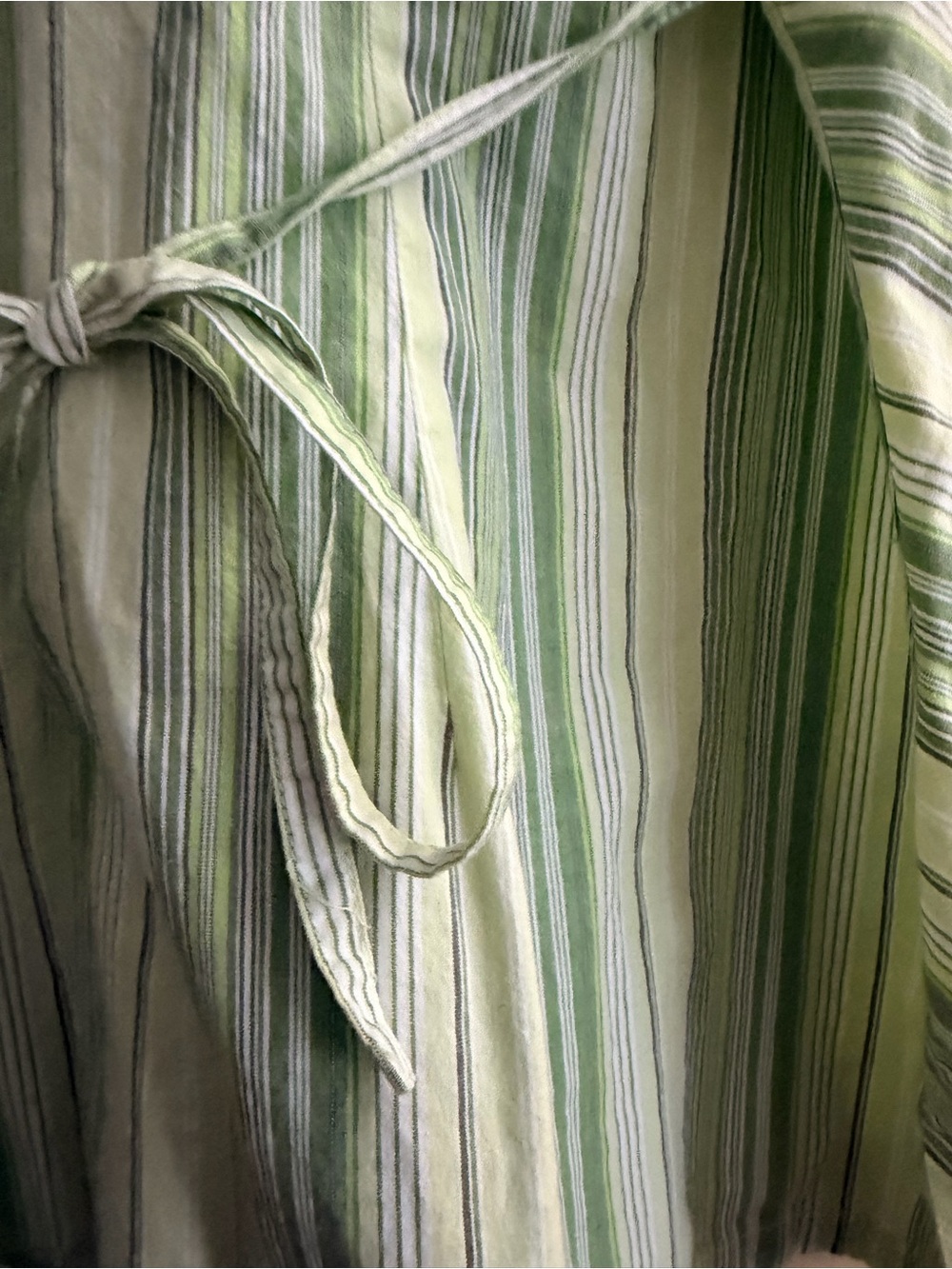 Oh! Mamma Maturity Light Green and White Striped Button-Up Shirt - Picture 4 of 5